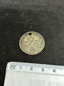Hund Namensschild Antik Stück Kurioses Stück Weiß Metall? Namensabzeichen Brosche Medaille 4n - Bild 1 von 2