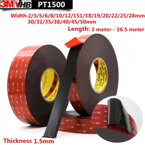 Garantía Original 3M VHB PT1500 1.5mm Cinta Adhesiva Acrílica Alta Adhesiva Espuma - Imagen 1 de 2