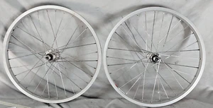 Sta-Tru 20" BMX Bike Wheel Set 406ISO Silver Retro Freestyle Rim USA Made/Ships! - Picture 1 of 14