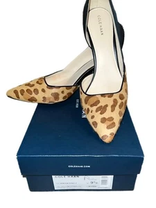 COLE HAAN Size 9.5 Women's Black Leather Calf Hair RENDON II Classic Pump - Picture 1 of 12