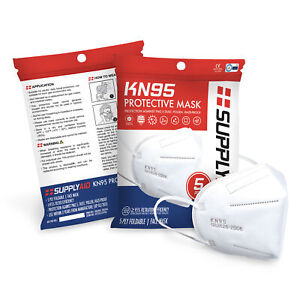 SUPPLYAID KN95 Protective Face Mask CE/ECM Certified | GB2626 Standard | 5-Pack