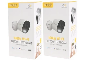 New 2 Pack Q-See Beacon 1080p Wi-Fi Outdoor Network Camera w/ Spotlight & Siren - Picture 1 of 7