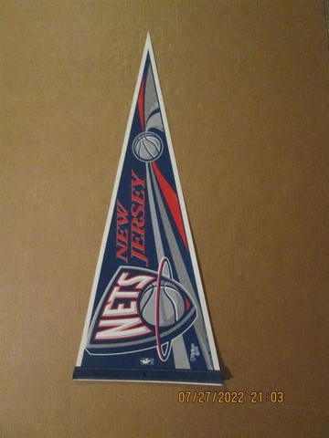 NBA New Jersey Nets Vintage Defunct 1990's Style #4 Team Logo Basketball Pennant Cover