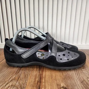 ECCO Mary Jane Ballet Flats Womens 9 EU 40 Black Suede Leather City Modern Shoes - Picture 1 of 11
