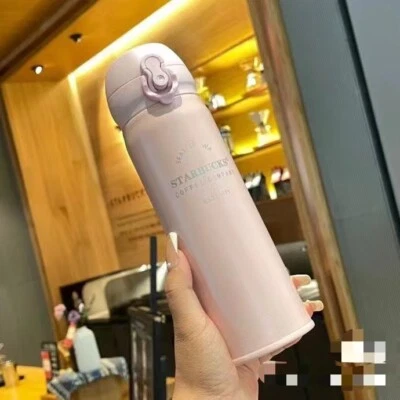 Taza de viaje Girly Starbucks rosa de acero inoxidable taza de café aislada al vacío Foto 1 de 4