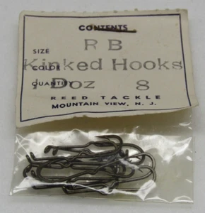 Reed Tackle Vintage Kinked Fishing Hooks 1 Dozen Sealed In Original Package - Picture 1 of 3
