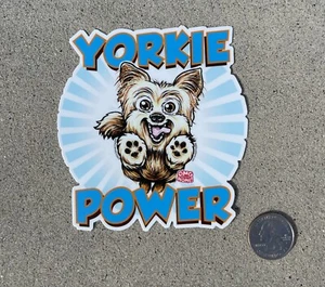 Süßer Happy Yorkshire Terrier Hund Aufkleber Wetterfest Sticker Yorkie Welpenliebhaber - Bild 1 von 3