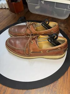 Zapatos de barco Sperry Top Sider para hombre copa dorada talla 13 muelle de cuero marrón - Imagen 1 de 11