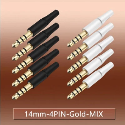 Klinkenstecker 3,5mm. 3/4-polig  L-14mm. Gold.  Löt-Montage - Bild 1 von 4