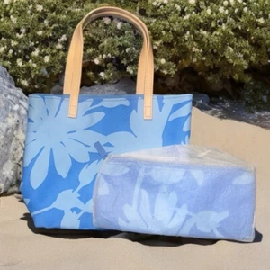 Vintage Estée Lauder Two Tone Blue with Coin Purse - NEW - Picture 1 of 5