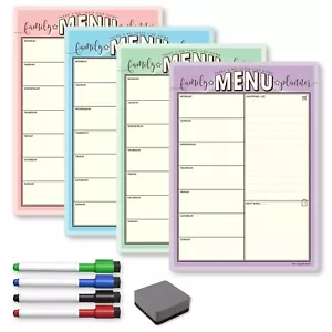 Magnetischer wöchentlicher Familienmenüplaner Whiteboard - Essens-Tracker, Einkaufsliste - Bild 1 von 45