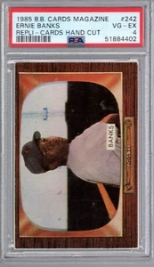 1985 B.B. Karten Magazin #242 Ernie Banks PSA 4 hart! Repli-Cards 1955 Bowman - Bild 1 von 2