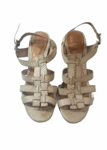Sandalias de tacón Schutz para mujer blancas con tiras talla 8 B - Imagen 1 de 7