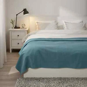 IKEA INDIRA Bedspread Light Blue 230cm x 250cm Cotton BRAND NEW - Picture 1 of 3