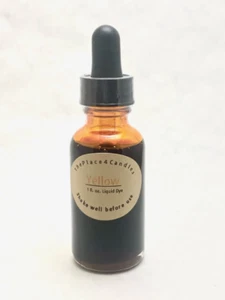 Liquid Candle Dye ~ YELLOW ~ 1oz Glass Bottle with Dropper - Picture 1 of 4