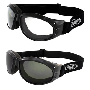 Burning Man Special - 2 Pair Motorcycle Goggles Anti Fog Clear and Smoke Lenses - Picture 1 of 9