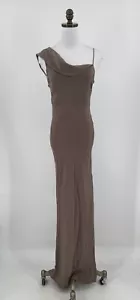 Etro Womens Taupe Draped Neck Lined Sleeveless Maxi Slip Dress Sz 2/42 - Picture 1 of 9
