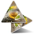 2 x Triangle Stickers 10 cm - Green Tea Cup Healthy Organic  #21658