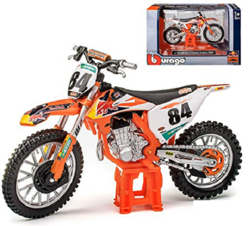 Modelo de brinquedo de motocicleta diecast para crianças, corrida de  fábrica n ° 84, bburago 450, Gary Herlings, mxgp, moto motocross, escala  1:18, 2018 - AliExpress