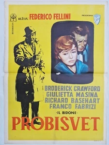 IL BIDONE SWINDLE FEDERICO FELLINI GIULIETTA MASINA 1955 RARE EXYU MOVIE POSTER - Picture 1 of 2