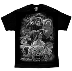 Camiseta DGA David Gonzales Arte Guerrero Azteca Nativo Americano Guepardo Gato Selva - Imagen 1 de 3