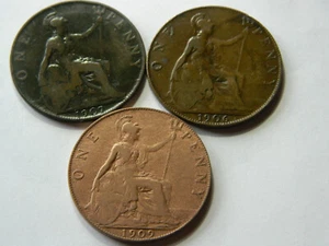 1906, 1907, 1909 1 One Penny - Edward VII - UK - fair/good condition - KM794 - Picture 1 of 8