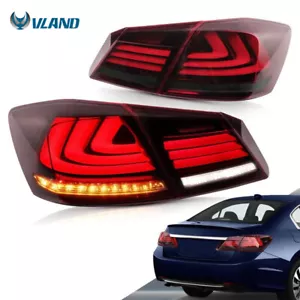 1 par de luces traseras de freno LED para Honda Accord 2013-2015 sedán de 4 puertas rojo humo - Imagen 1 de 11