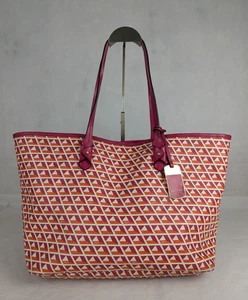 Ralph Lauren Romilly Tile II Pink Orange Geometric Print Tote Shoulder Bag - Picture 1 of 13