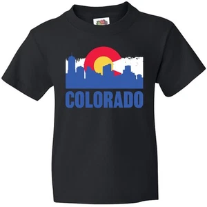 Inktastic Colorado Flag And Skyline Youth T-Shirt State Home Born City For Jmg - Picture 1 of 4