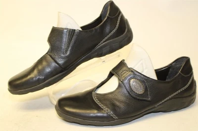 Zapatos cómodos Rieker para mujer talla 7,5 38 de cuero negro liso Mary Janes fáciles de usar Foto 1 de 4