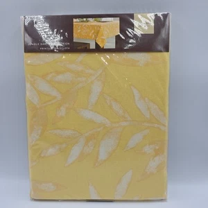Santana Leaves Yellow Tablecloth 60"x84" Oblong Sonoma Life & Style Jungle Earth - Picture 1 of 7