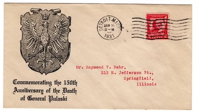 #690 Pulaski 1931 FDC - Planty #15 Buffalo NY - Image 1 of 2