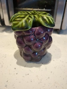 Cute Vintage 70’s Ceramic Grape Jelly Sugar Jar *No Spoon - Bild 1 von 6