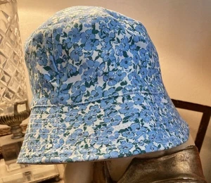 Lane Bryant Fischerhut blau geblümt, Einheitsgröße, hellbraunes Futter - Bild 1 von 2