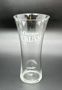 Vtg 1920s ORANGE CRUSH Soda Fountain Etched Glass / 8oz Flare with Syrup Line - Picture 1 of 11