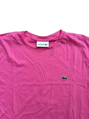 Camiseta rosa para mujer Lacoste talla grande algodón Pima logotipo de caimán preppy informal Foto 1 de 4
