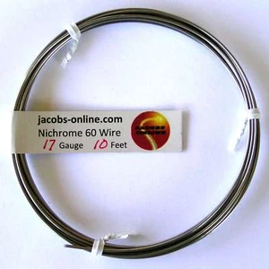 Nichrome 60 resistance wire, 17 AWG (gauge), 10 feet - Picture 1 of 1