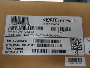 DJ1412A05-E5 NORTEL NETWORKS PASSPORT 1424T ROUTING SWITCH BRAND NEW! - Picture 1 of 3
