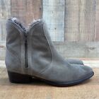 Seychelles Lucky Penny Booties Womens 9 Suede Ankle Boot Faux Fur Trim