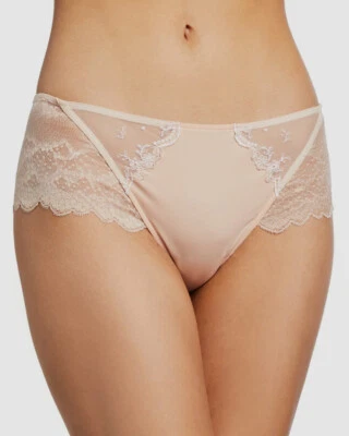 $128 Lise Charmel Mujer Beige Ecrin Complice Encaje Niño Pantalones Cortos Talla XS Foto 1 de 3