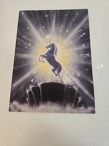 Postcard Vintage Chrome Mythical Unicorn Radiant Stars Fantasy Art USA - Picture 1 of 15
