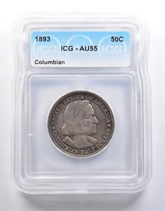 1893 Columbian Exposition Half Dollar AU55 ICG *6617 - Picture 1 of 3