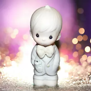 Estatuilla de porcelana Precious Moments Best Man 1983 de colección #E-2836 Jonathan David - Imagen 1 de 6