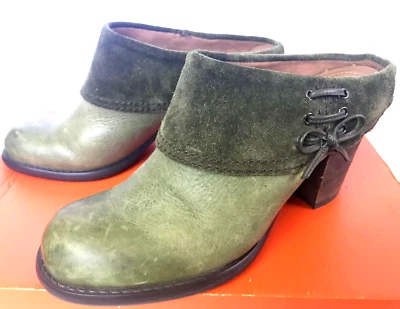 Naturalizer Gem Green Leather suede Slip-On Heel Mules boot Shoes Women's 7 M - Image 1 of 4