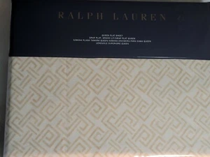 Ralph Lauren Queen Weston Park Hutchings Cream Flat Sheet NIP - Picture 1 of 5