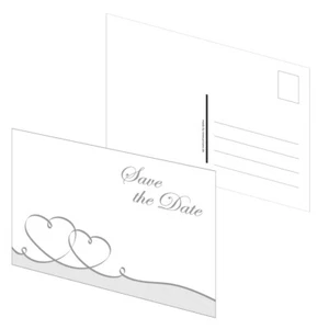 PRICARO Save the Date "Geschwungene Herzen" Silber 25 Stück Einladungskarten - Bild 1 von 1