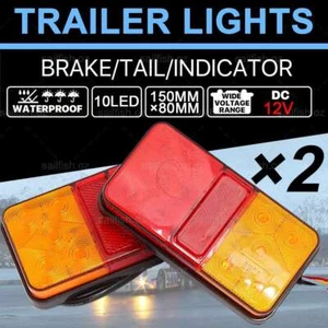 12V LED Trailer Tail Lights Truck Caravan UTE Boat Light Screw Waterproof IP67 - Picture 1 of 12