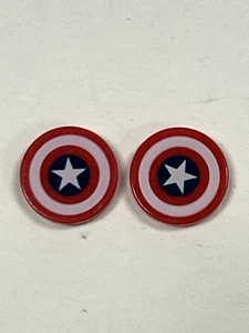 Lego Captain America Pattern 2x2 Piastrelle Decorate Rotonde Lotto di 2 - Foto 1 di 1