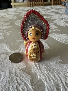 Russisch Blond Geflochten, Puppe Kühlschrankmagnet Holz 3D HP Vintage Traditionell - Bild 1 von 11