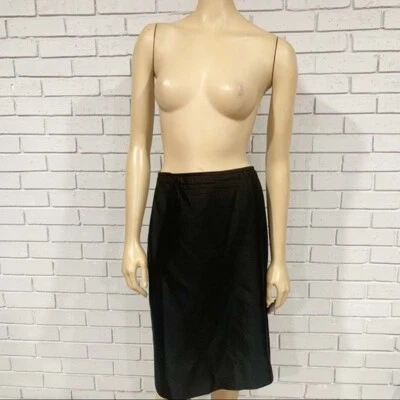 Oleg Cassini Women’s Black Pencil Skirt With Pleated Back - Size 12  - Image 1 of 4